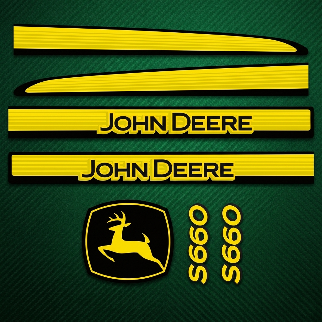Комплект наклейок для комбайна John Deere S660 — фото 2